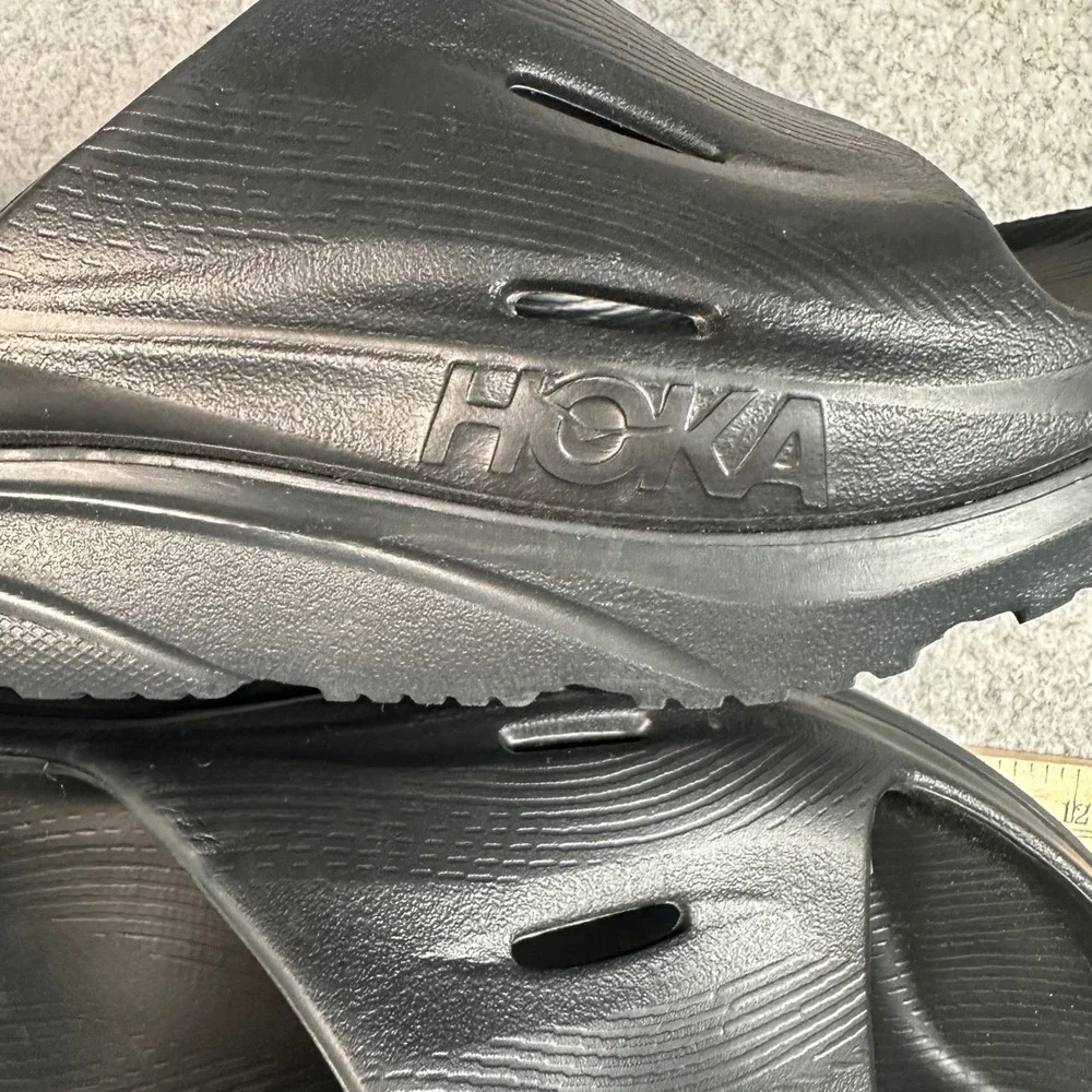 Hoka Ora Recovery Slide 3 Sandals Mens 8 Womens 10 Black Comfort Athletic Travel